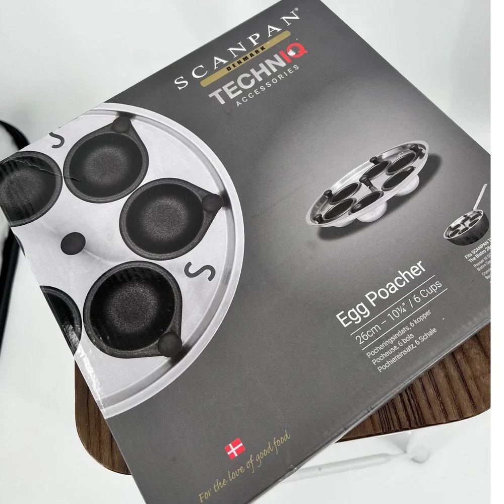 Scanpan TechnIQ 6 Cup Egg Poacher Insert 26cm 10.25in Stainless Steel NIB